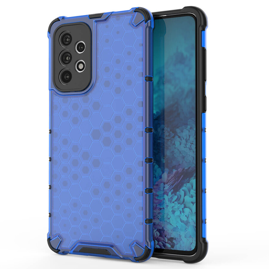 Husă blindată Honeycomb cu cadru din gel Samsung Galaxy A73 albastru