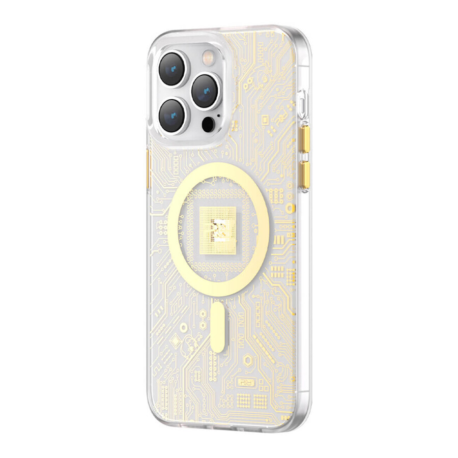 Kingxbar PQY Geek Series magnetisch hoesje iPhone 14 Plus MagSafe goud