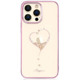Siliconen hoesje met Swarovski-kristallen Kingxbar Wish Series voor iPhone 14 Pro Max - roze