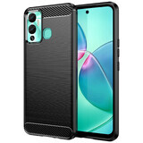 Carcasă din carbon pentru Infinix Hot 12 Play NFC / Hot 12 Play carcasă flexibilă din silicon carbon negru