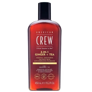 American Crew 3-in-1 Ginger + Tea Shampoo Conditioner and Body Wash Gel, 450 ml