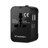 Wozinsky WUTWC universal 24W EU / US / AUS / UK / 2x USB-A adaptor de călătorie - negru