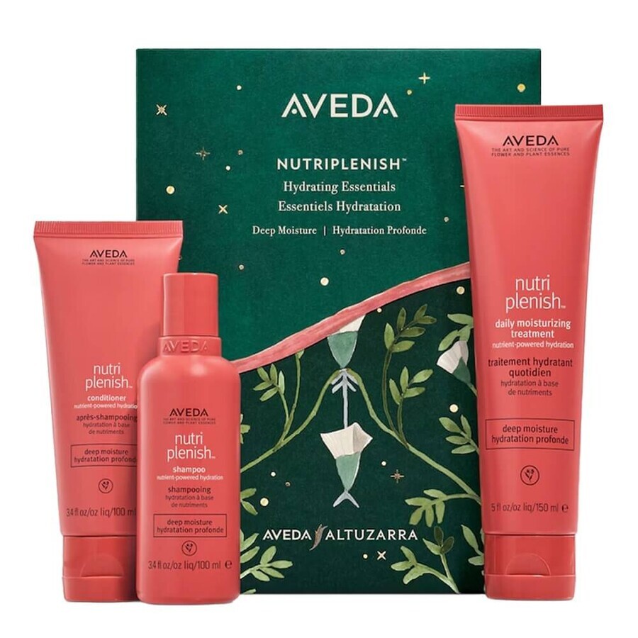 Aveda Nutriplenish Haarshampoo-Set, 100 ml + Haarspülung, 100 ml + Leave-in Conditioner, 150 ml