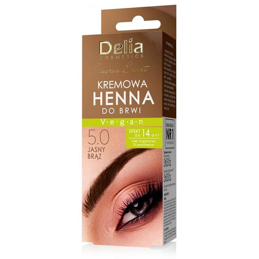 Buy Delia Eyebrow Expert Cream eyebrow henna 5.0 Light Brown, 15 ml Delia Eyebrow Expert Cream eyebrow henna 5.0 Light Brown, 15 ml