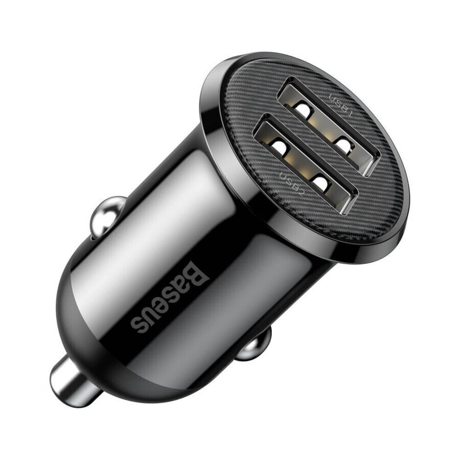 Baseus Grain Pro Autoladegerät 2x USB 4.8 A schwarz (CCALLP-01)