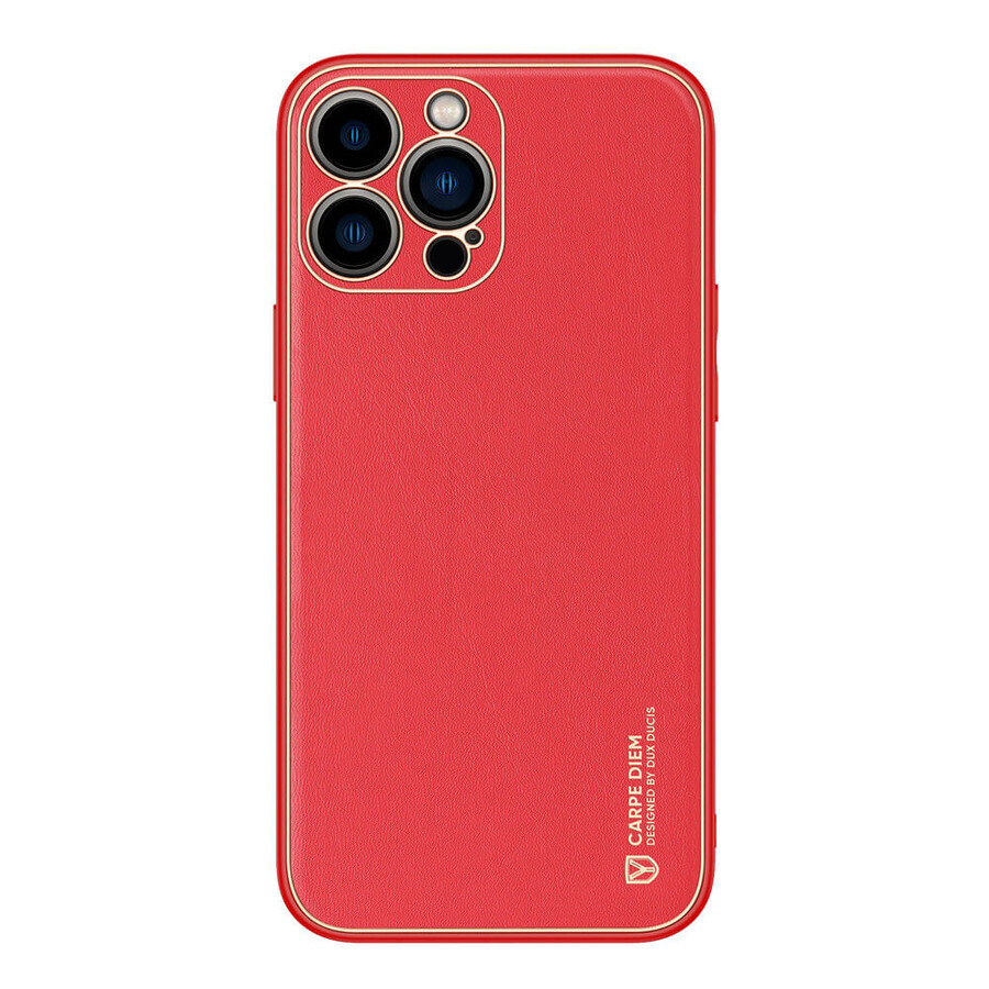 Dux Ducis Yolo elegant eco leather case iPhone 13 Pro red