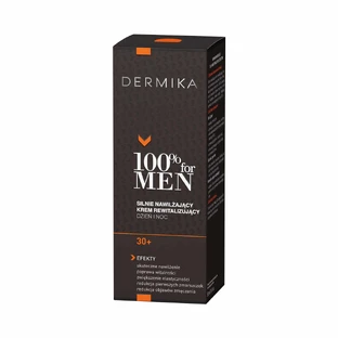 Dermika 100% For Men 30+ Crema de día y noche fuertemente hidratante y revitalizante, 50 ml