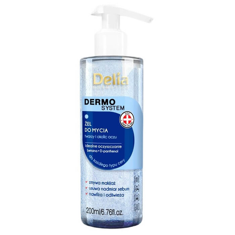 Delia Dermo System Gel nettoyant pour le visage et les yeux, 200 ml
