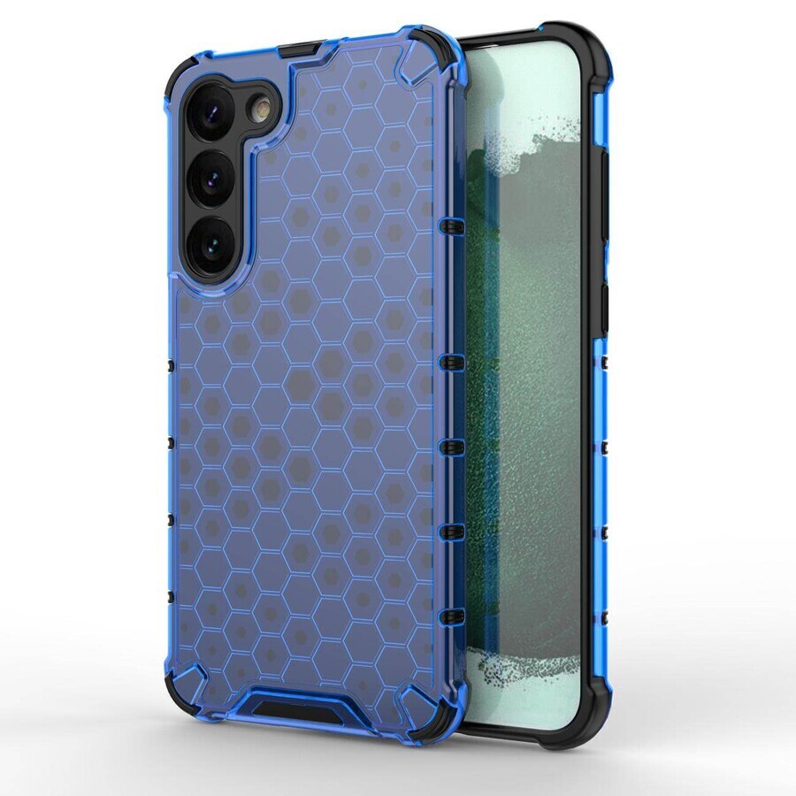 Funda Honeycomb para Samsung Galaxy S23+ funda híbrida blindada azul