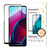 Wozinsky Full Glue Sticlă temperată Motorola Moto G Stylus 2022 9H ecran complet din sticlă temperată cu ramă neagră