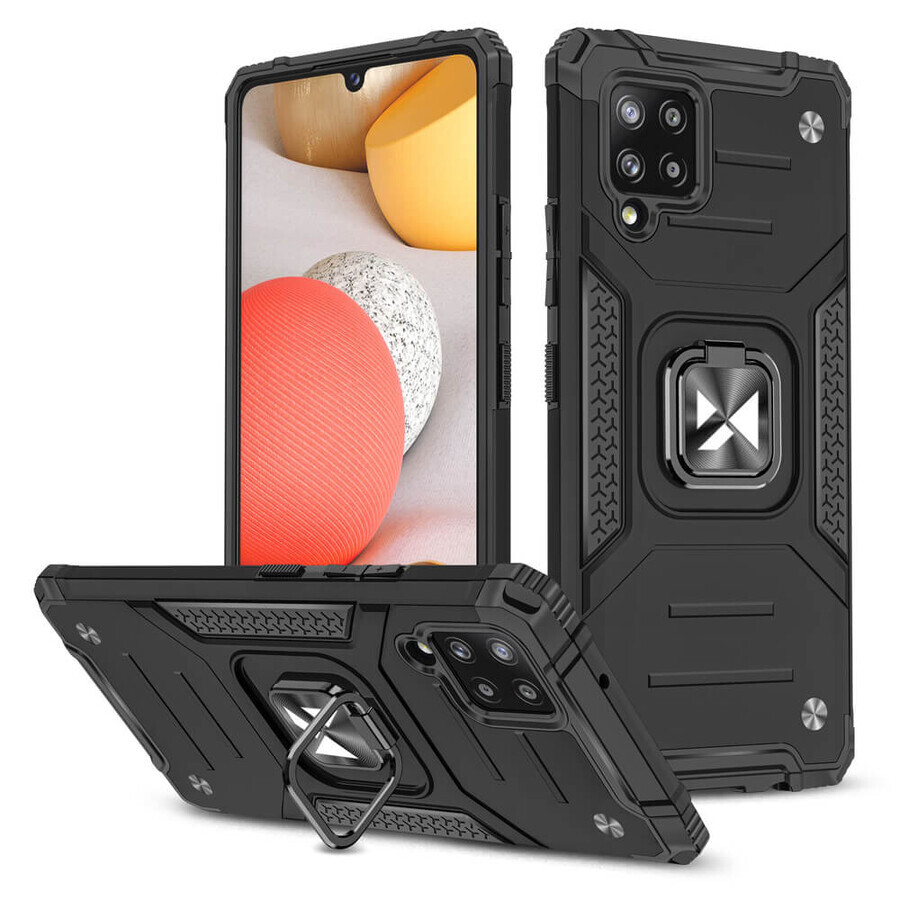 Wozinsky Ring Armor gepanzerte Hybridhülle + Magnethalterung Samsung Galaxy A42 5G schwarz