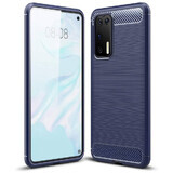Custodia Carbon Case flessibile Huawei P40 blu