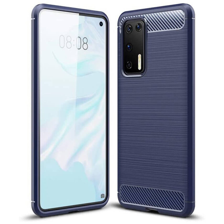 Winkel op Carbon Hoesje flexibele case Huawei P40 blauw Carbon Hoesje flexibele case Huawei P40 blauw
