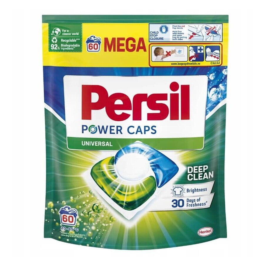Persil Power Caps Capsule de spălare multifuncționale, 60 bucăți