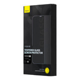 Baseus set 2x tempered glass for iPhone 14 Pro full screen with 0.3mm speaker cover + mounting frame