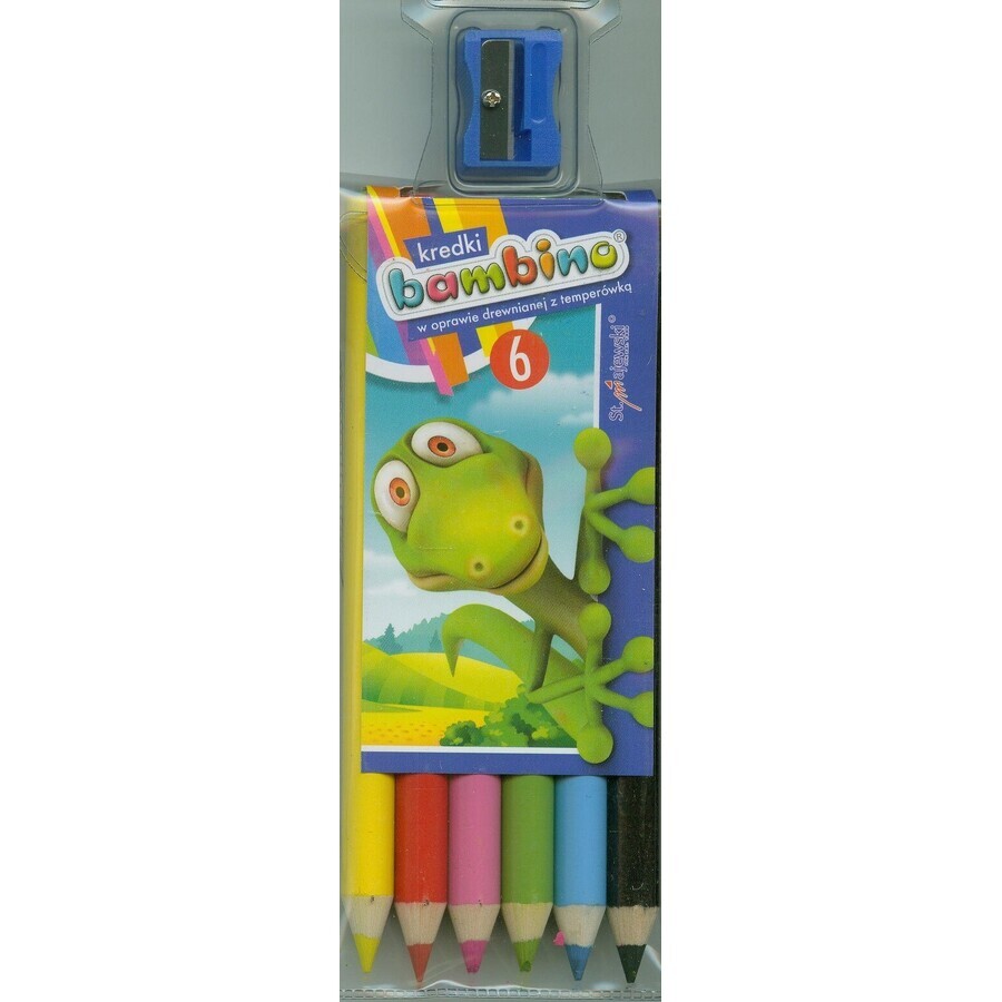 Buy Bambino wooden crayons 6 colors with sharpener Bambino wooden crayons 6 colors with sharpener