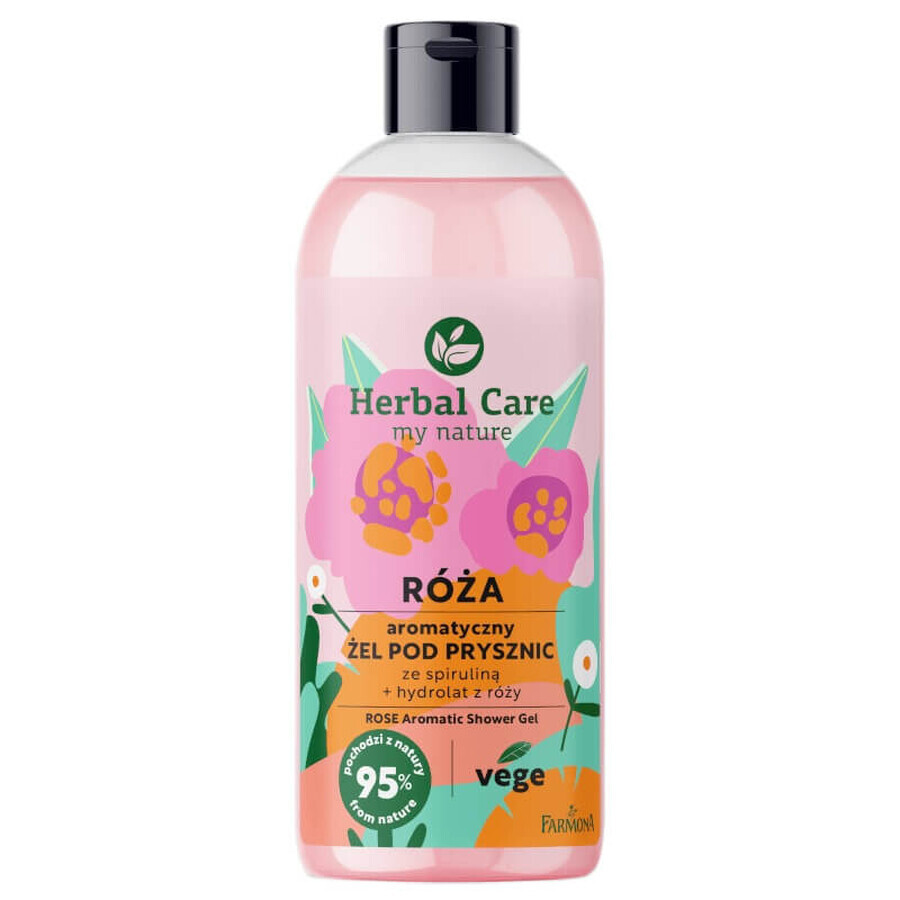 Farmona Herbal Care Gel de ducha de rosas con espirulina, 500 ml