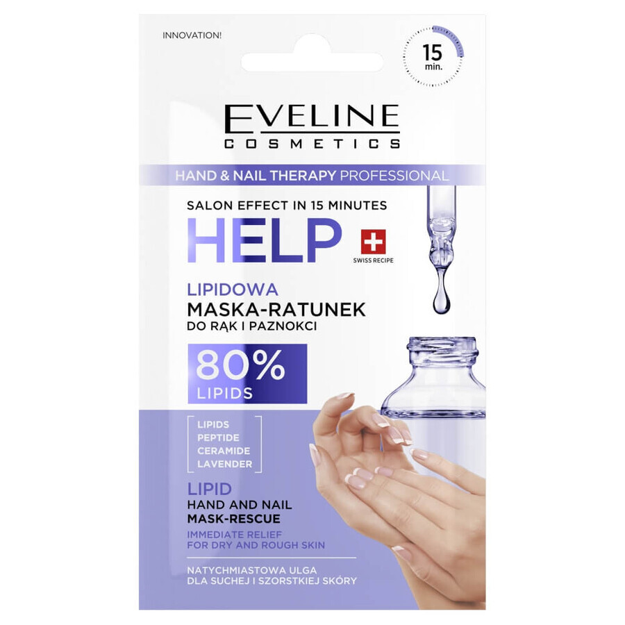 Eveline Cosmetics Hand amp; Nail Therapy Professional Lipid Mask-Rescue for hands and nails, 7 ml