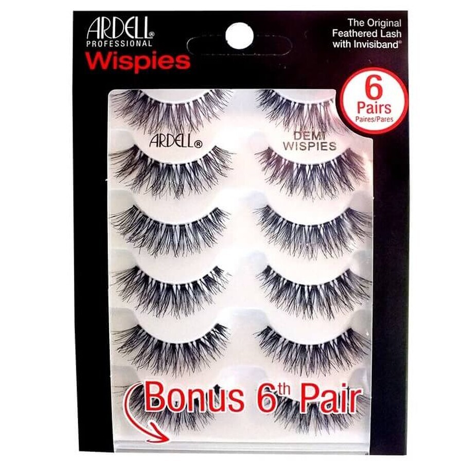 Ardell Demi Wispies 6-Pack Artificial Lashes on a Strip 6 Pairs Black