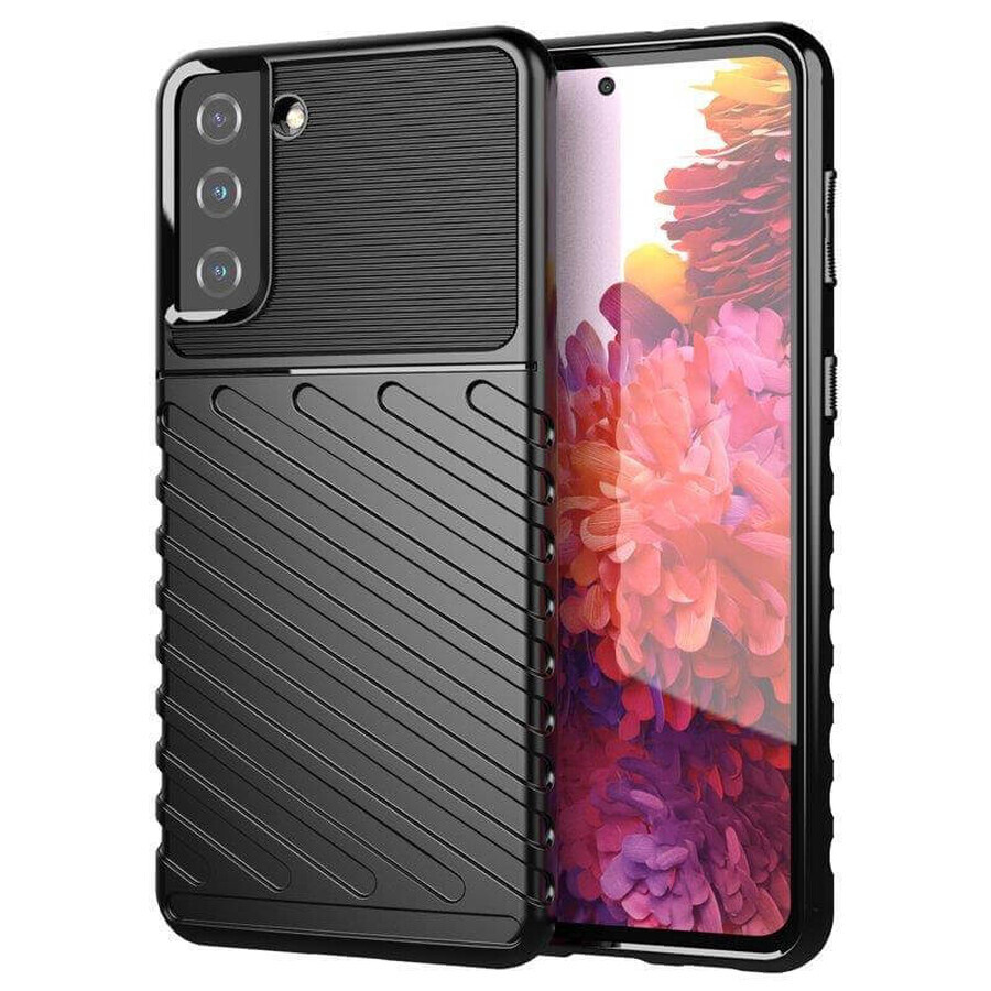 Winkel op Thunder Case flexibele gepantserde hoes Samsung Galaxy S22+ (S22 Plus) zwart Thunder Case flexibele gepantserde hoes Samsung Galaxy S22+ (S22 Plus) zwart
