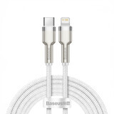 Baseus Cafule Series Metal Data USB-C / Lightning 20W PD cablu 2m - alb