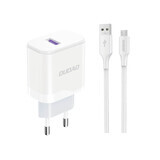 Dudao A20EU chargeur secteur USB-A 18W - blanc + câble USB-A - micro USB