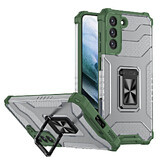 Crystal Ring Case étui hybride blindé + support magnétique Samsung Galaxy S22+ (S22 Plus) vert