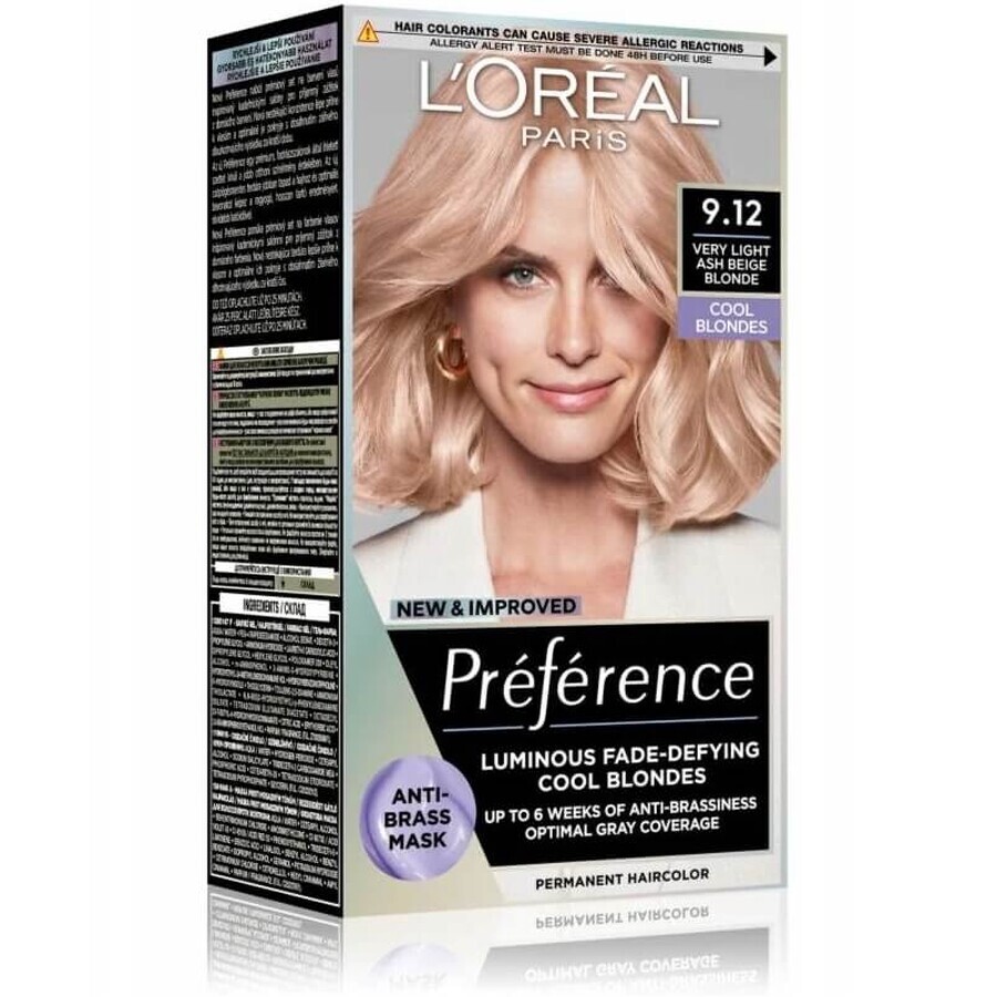 Acquista L'Oreal Paris Preference Cool Blondes Colore per capelli 9.12 Siberia L'Oreal Paris Preference Cool Blondes Colore per capelli 9.12 Siberia