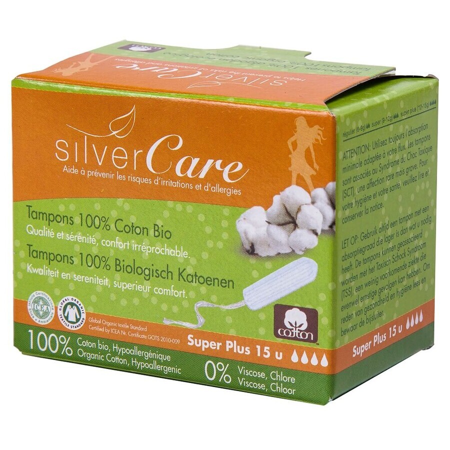 Cumpără Tampoane din bumbac organic Masmi Super Plus fără aplicator, 15 bucăți Tampoane din bumbac organic Masmi Super Plus fără aplicator, 15 bucăți