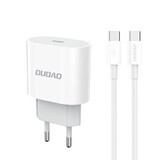 Dudao A14EUC PD 20W USB-C chargeur secteur avec câble - blanc