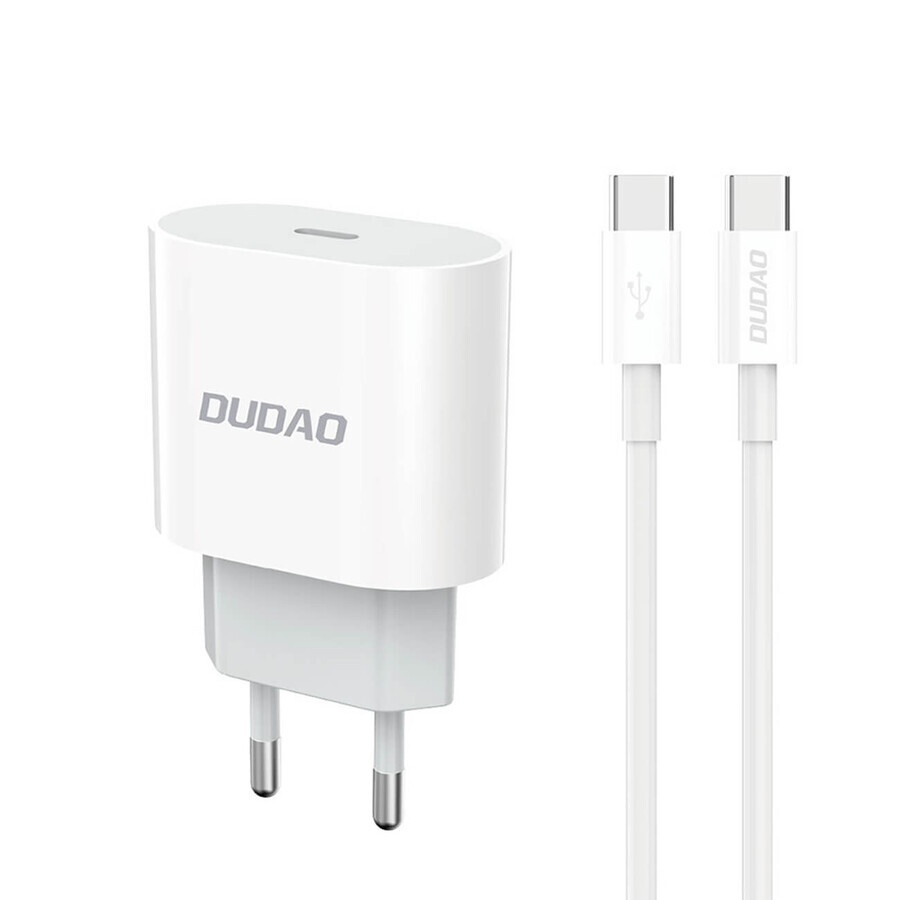 Dudao A14EUC PD 20W USB-C încărcător de rețea cu cablu - alb