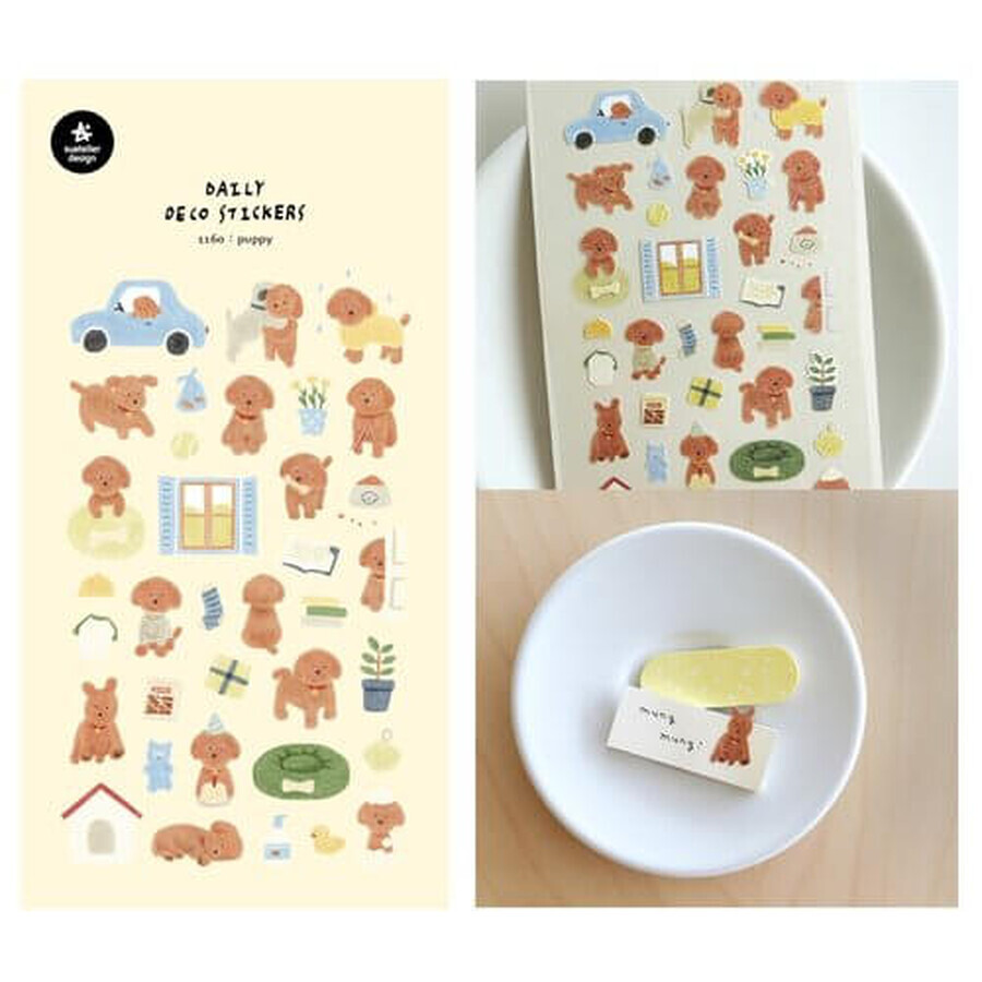 Decorative Stickers Dog Puppies Suatelier