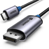 Cablu Ugreen CM556 cu conectori USB-C și DisplayPort 8K lung de 3 m - gri