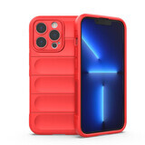 Magic Shield Case pour iPhone 13 Pro Max étui souple blindé rouge