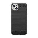 Coque souple en carbone pour iPhone 15 Plus Coque en carbone - noir