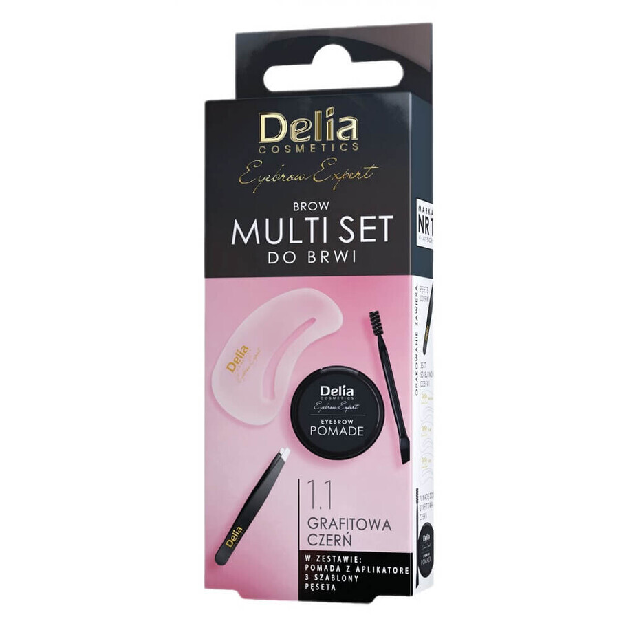 Delia Brow Multi Set Kit Estilizador de Cejas 1.1 Negro Grafito