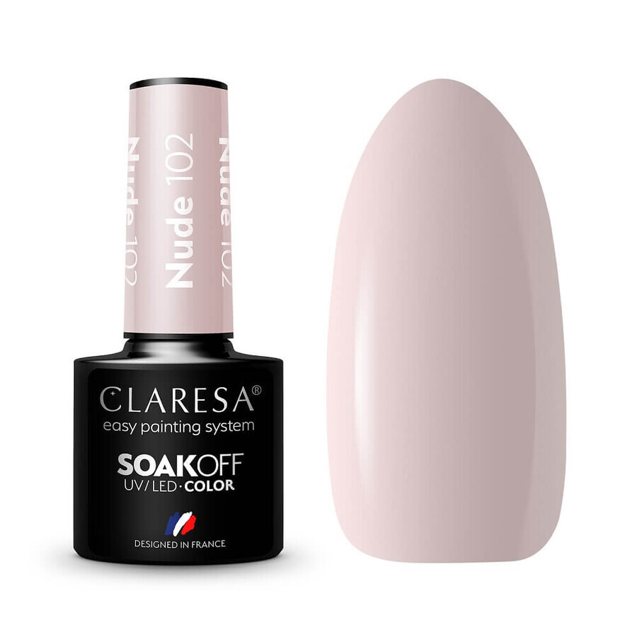 Claresa Soak Off UV/LED Nude Hybrid Vernish 102, 5g