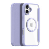 Funda Dux Ducis Skin X Pro para iPhone 16 con MagSafe y tapa abatible - morado