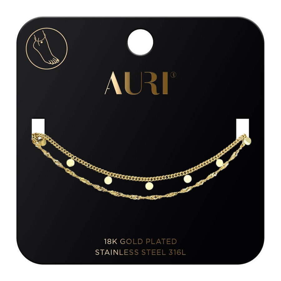 Comprar Auri Pulsera de doble pata rizada bañada en oro y pequeños medallones Auri Pulsera de doble pata rizada bañada en oro y pequeños medallones