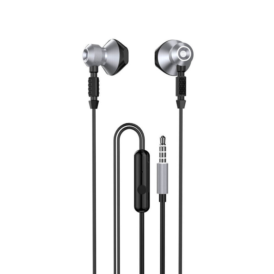 Dudao cuffie in-ear cablate in metallo con mini jack da 3,5 mm grigio (X2C-Grey)