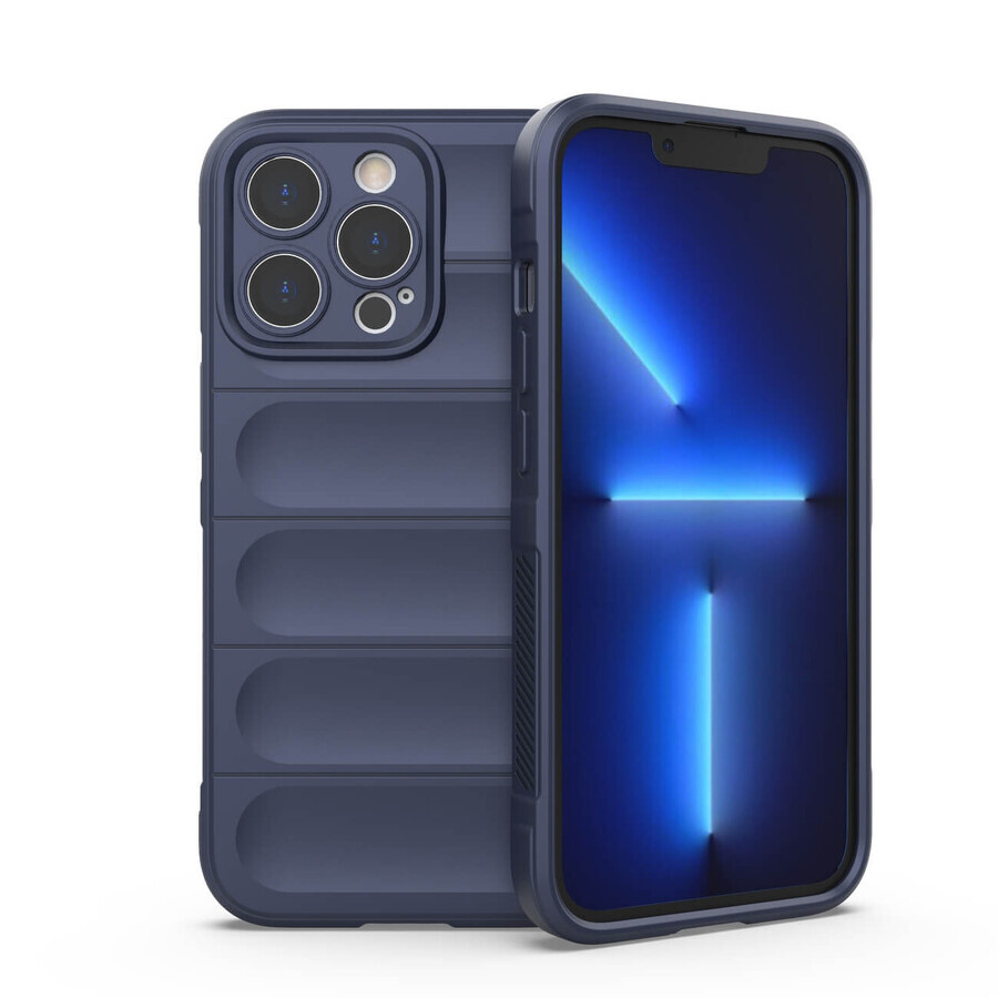Magic Shield Case pour iPhone 13 Pro étui blindé flexible bleu foncé