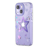 Kingxbar Hart Ster Serie iPhone 14 Plus hoesje paars ster hoesje