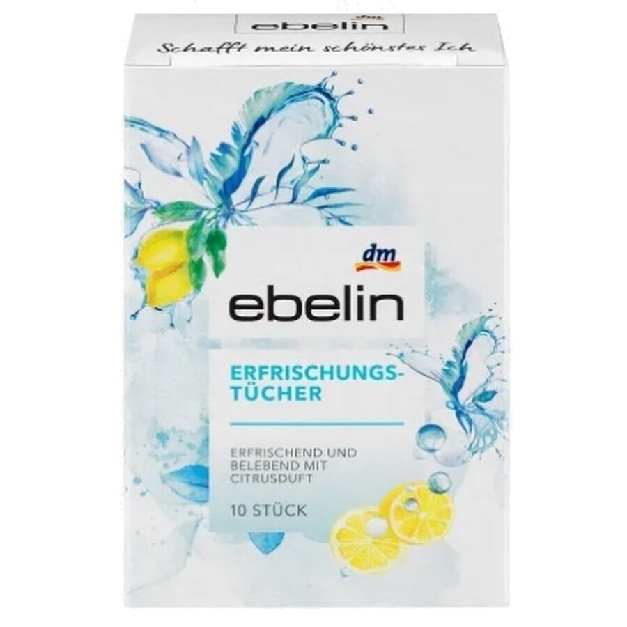 Buy Ebelin, Lemon scented refreshing wipes, 10 pieces Ebelin, Lemon scented refreshing wipes, 10 pieces