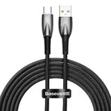 Baseus Glimmer Series USB-A - USB-C 100W 480Mbps cablu de încărcare rapidă 2m negru