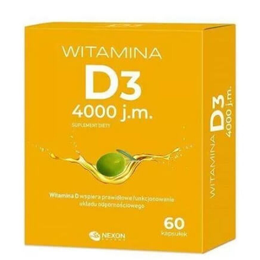 Vitamina D3 4000 UI, 60 cápsulas