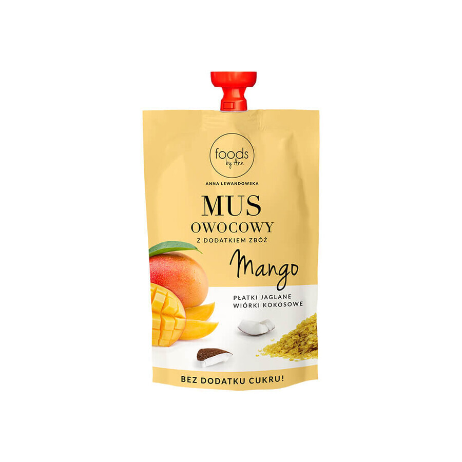 Foods by Ann, Mousse di frutta al mango e fiocchi di grano saraceno e chips di cocco, 100g