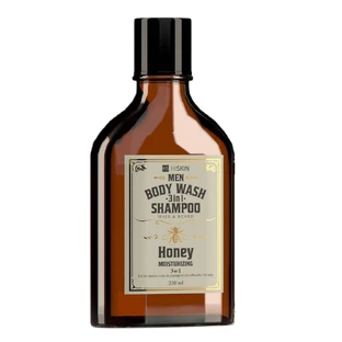 HiSkin Men Whisky Body Wash Gel and Hair and Beard Shampoo 3-in-1 Honey, 330 ml