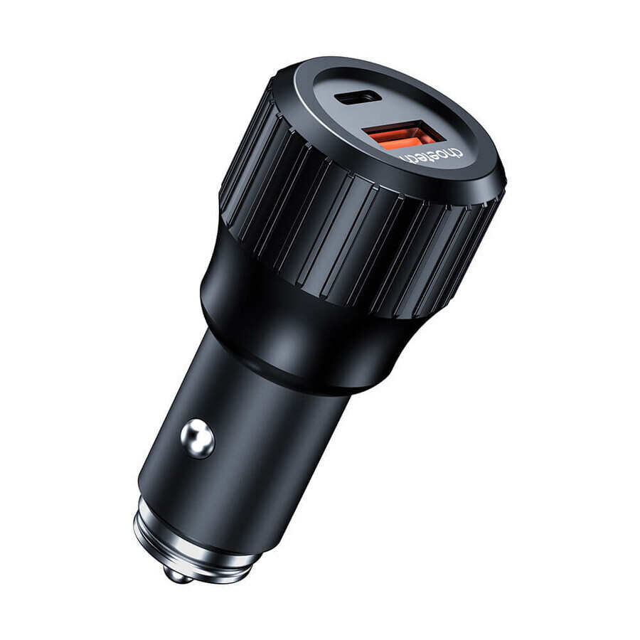 Choetech TC0010 USB-C USB-A PD 63W încărcător auto - negru