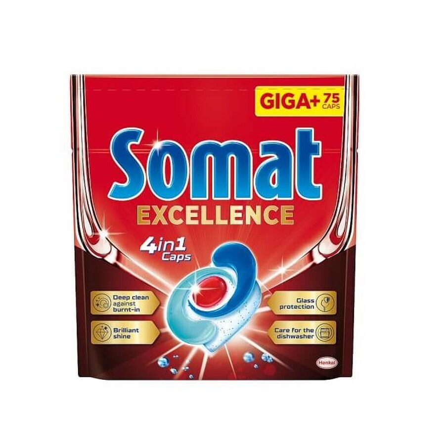 Somat Giga+ Excellence 4in1 Vaatwastabletten, 75 stuks