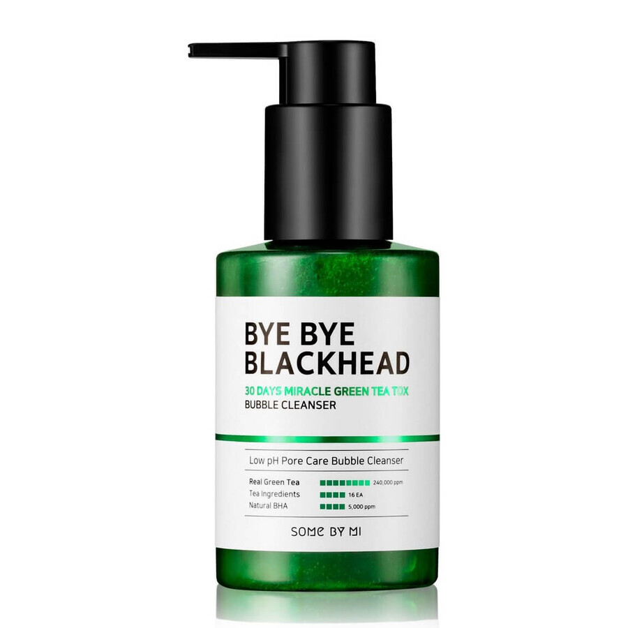 Winkel op Some By Mi Bye Bye Blackhead 30 Days Miracle Green Tea Tox Bubble Cleanser Reinigingsschuim, 120ml Some By Mi Bye Bye Blackhead 30 Days Miracle Green Tea Tox Bubble Cleanser Reinigingsschuim, 120ml